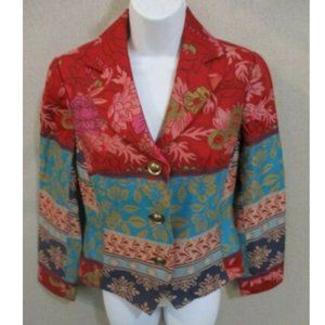 Coldwater Creek Colorful Jacquard Jacket Size P6